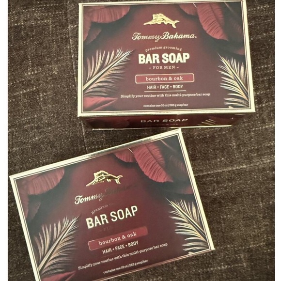 2x Tommy Bahama Hair Face Body Soap Bar for Men Bourbon & Oak 10oz New In Box - Picture 1 of 6